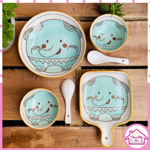 Bộ Bát Đĩa 🐷 Bát Ăn Cơm, Bộ Chén Dĩa Dễ Thương, Đĩa Sứ Decor Đẹp Cao Cấp Hoạt Hình Ngộ Nghĩnh