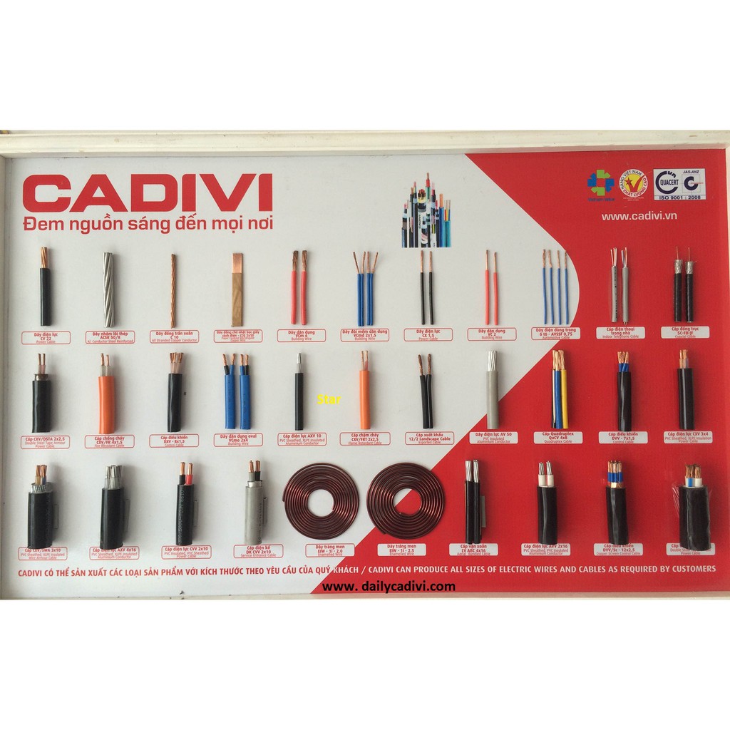 Dây điện cadivi CV6.0 (Dây đơn cuộn/100 mét)