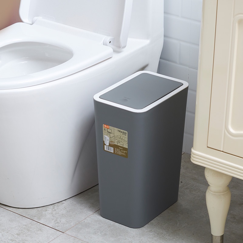 PNL Thùng Rác Nhựa Hình Chữ Nhật Có Nắp Phong Cách Bắc Âu