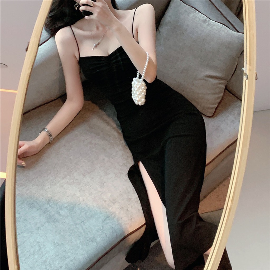 Váy Hai Dây Body Dáng Dài Xẻ Đùi Sexy