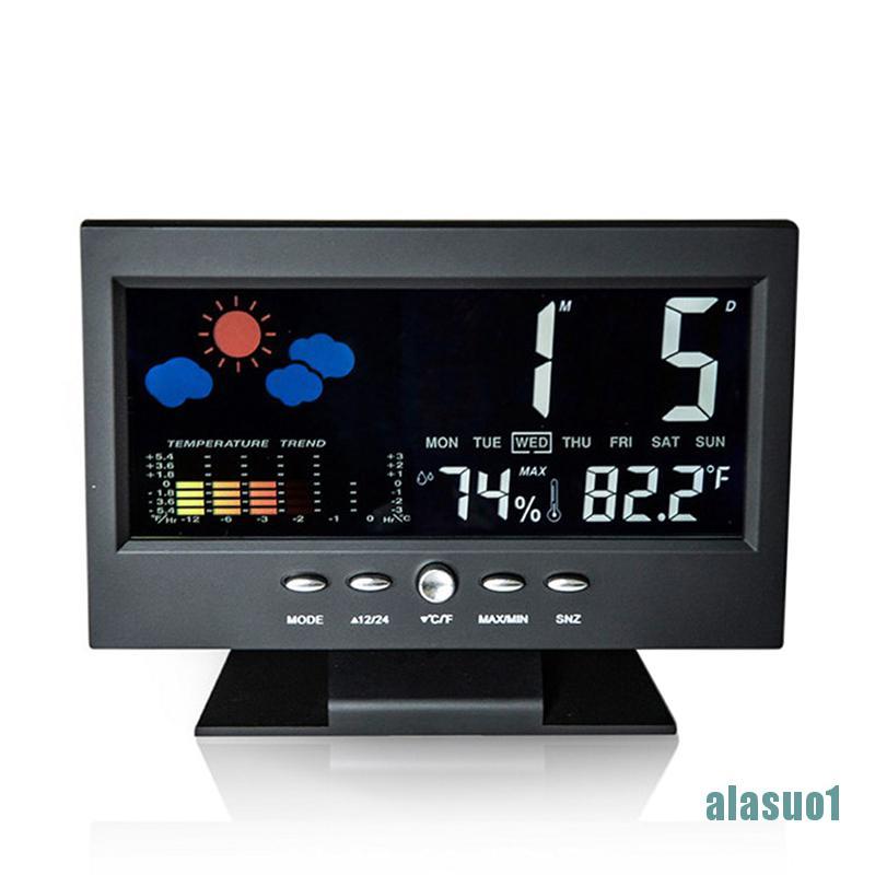 Đồng Hồ Báo Thức Điện Tử Màn Hình Lcd Hiển Thị Nhiệt Độ