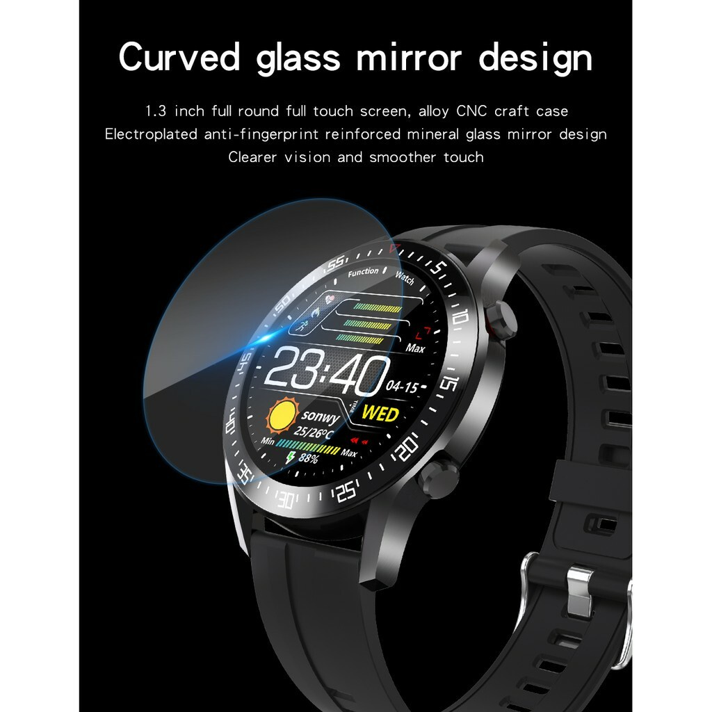 BOZLUN Đồng hồ thông minh Đồng hồ đo nhịp tim Máy đo huyết áp Thể thao Màn hình thể dục thể thao Slim Watch