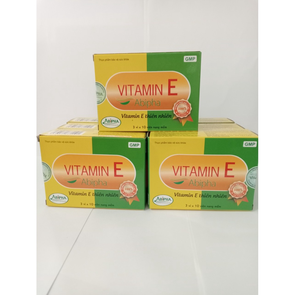 VITAMIN E Abipha Hộp 30 viên hạn chế lão hóa giúp làm đẹp da..