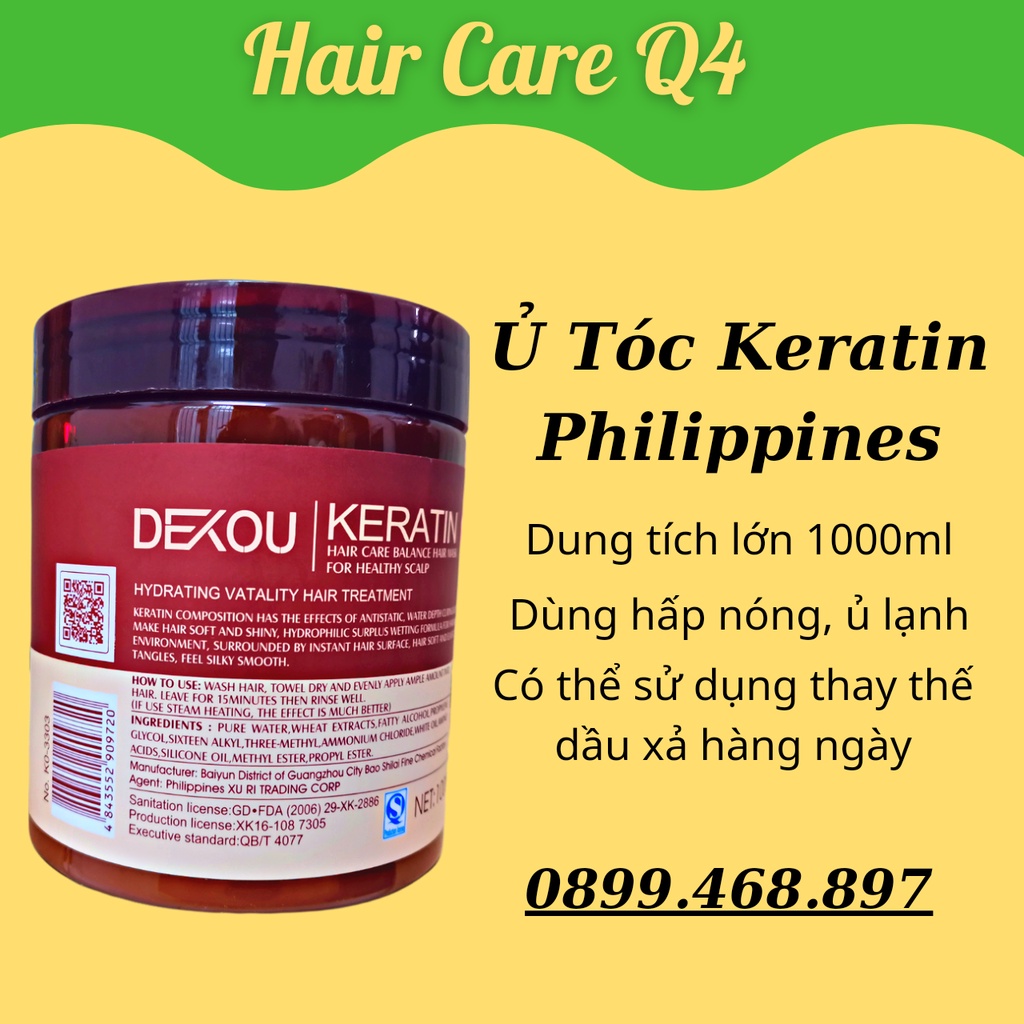 Hấp Ủ Tóc Tại Nhà Keratin Philippines thay thế dầu xả 1000ml - Hair Care Q4