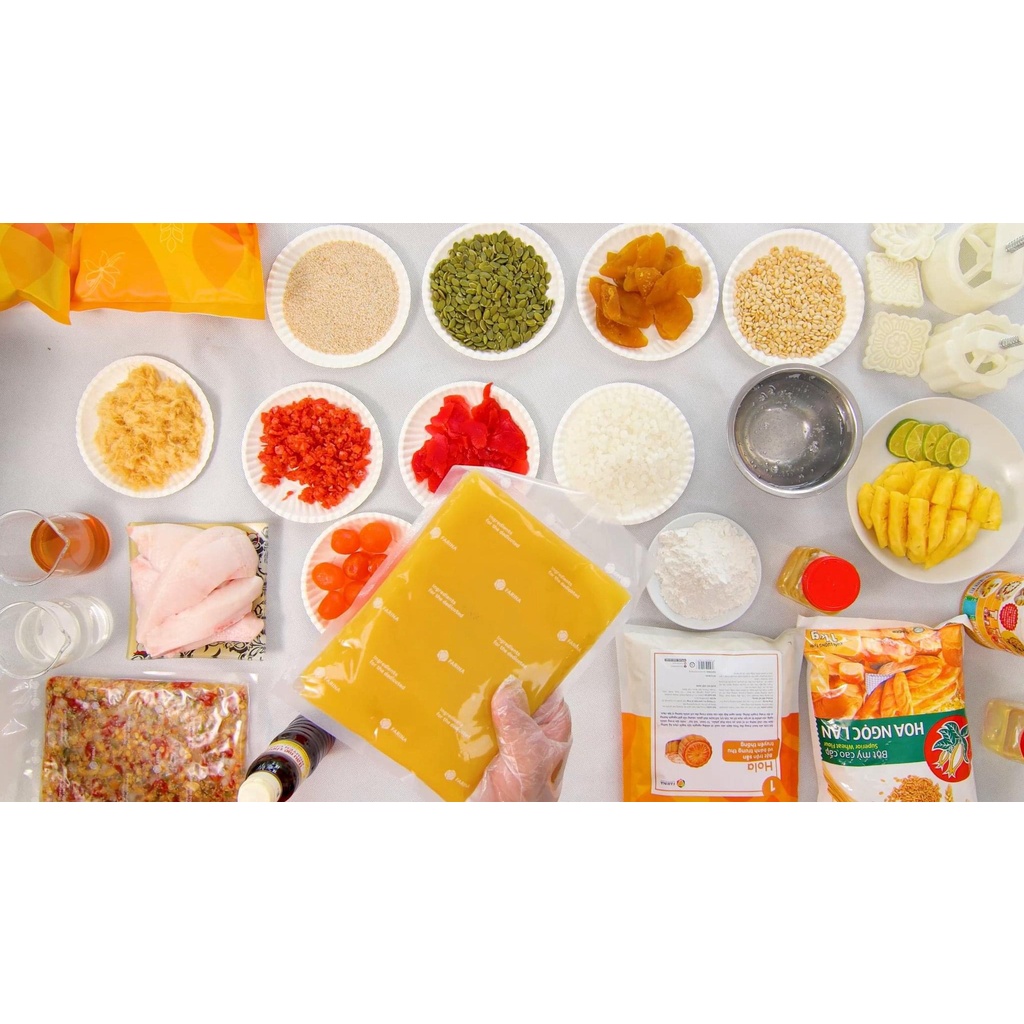 Nhân Làm Bánh Trung Thu Sên Sẵn FARINA Luna/Hola đầy đủ các vị 500gr/1kg