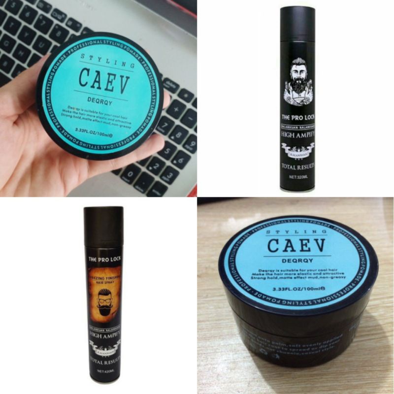 Gôm Sáp Vuốt Tóc Nam Ông Già The Pro Lock và Sáp Wax Hair Clay CAEV Styling