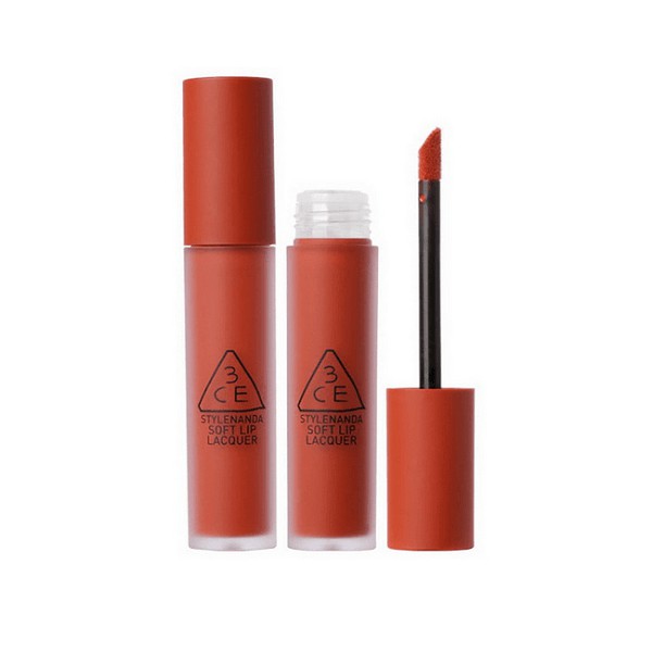 Set son Kem 3CE Soft Lip Lacquer Màu Null Set – Đỏ Gạch