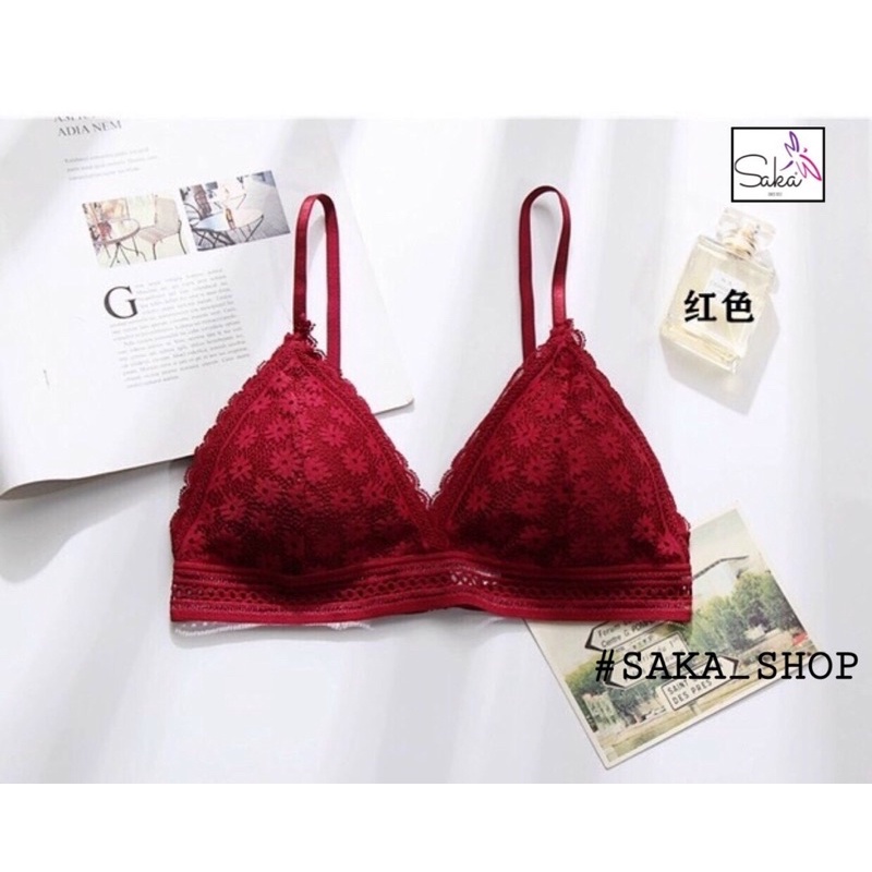Áo ngực không gọng kèm mút ren hoa loại đẹp