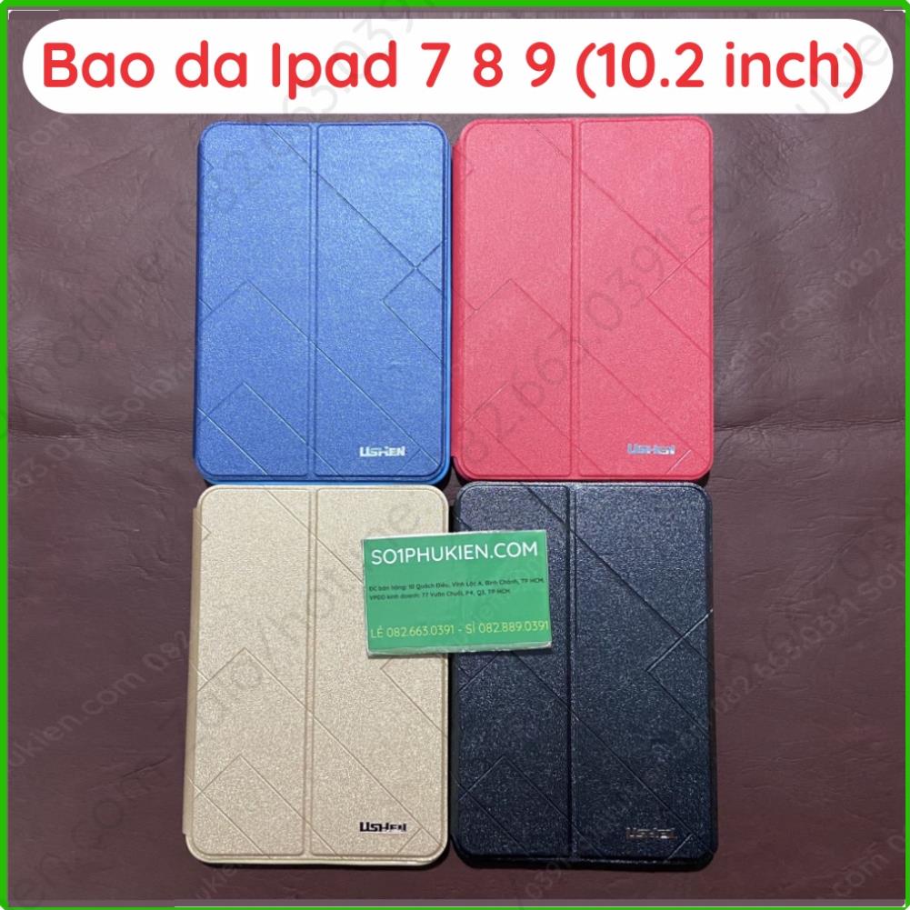 Bao da i Pad 7 8 9 (gen 7 8 9th) (10.2inch) da xịn, ngăn đựng thẻ, chống xem phim tiện lợi