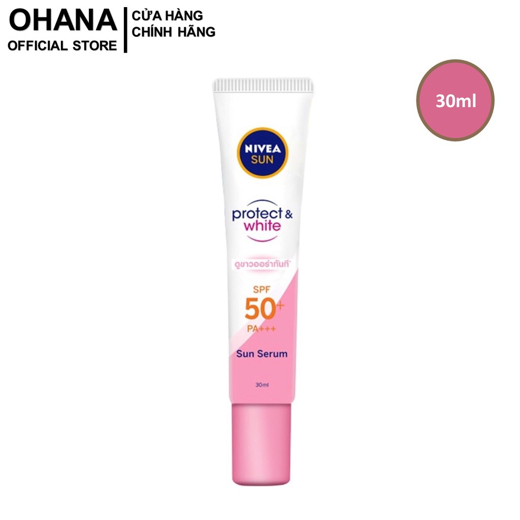 Tinh Chất Chống Nắng Nivea Dưỡng Trắng Và Sáng Da Tức Thì Sun Serum SPF50+ PA+++ 30ml - Hồng - 86014