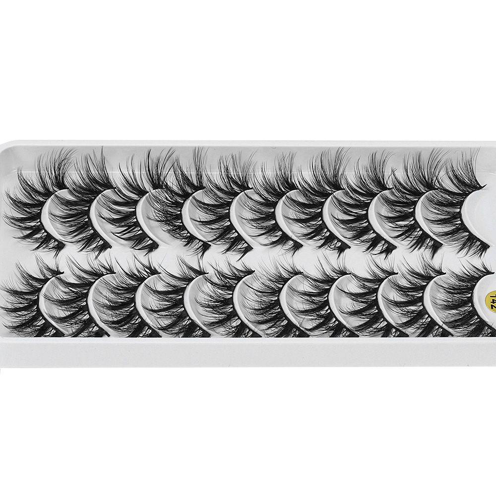 Bộ 10 Cặp Lông Mi Giả SKONHED Nhiều Lớp Tạo Hiệu Ứng Trang Điểm Mắt 3D