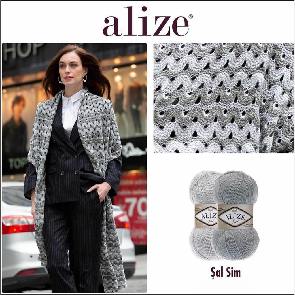 Len nhũ siêu dôi SAL SIMLI nhập khẩu từ Alize Yarns, đan móc khăn, áo, váy siêu xinh