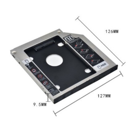 Caddy Bay HDD SSD SATA 3 9.5mm/12.7mm (NHÔM)- ổ cứng thay thế ổ DVD!