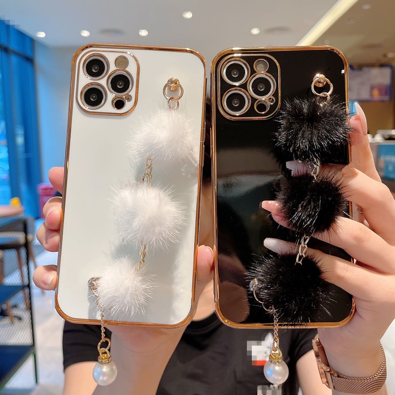 Ốp Điện Thoại Silicon Mềm Có Vòng Đeo Tay Cho iphone 13 pro max 12pro 6 7 8plus x xsmax xr 13pro 13mini