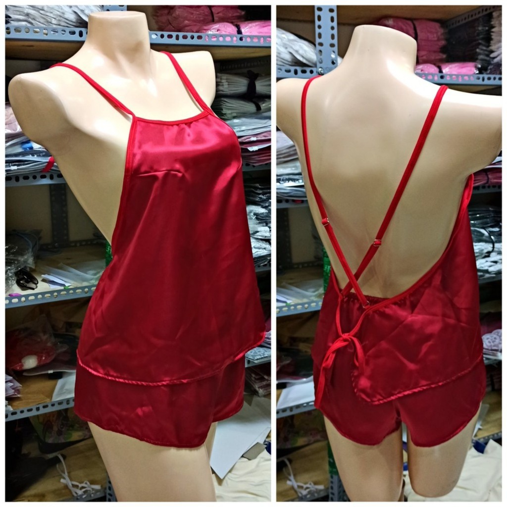 Bộ Đồ Ngủ hai dây sang trọng chất phi lụa satin mặc ở nhà Siêu đẹp P1178