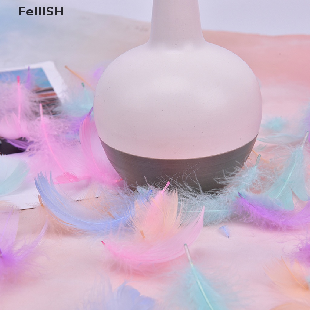 Bộ 100 Lông Vũ Nhiều Màu Sắc Dùng Trang Trí Hộp Quà DIY 439br