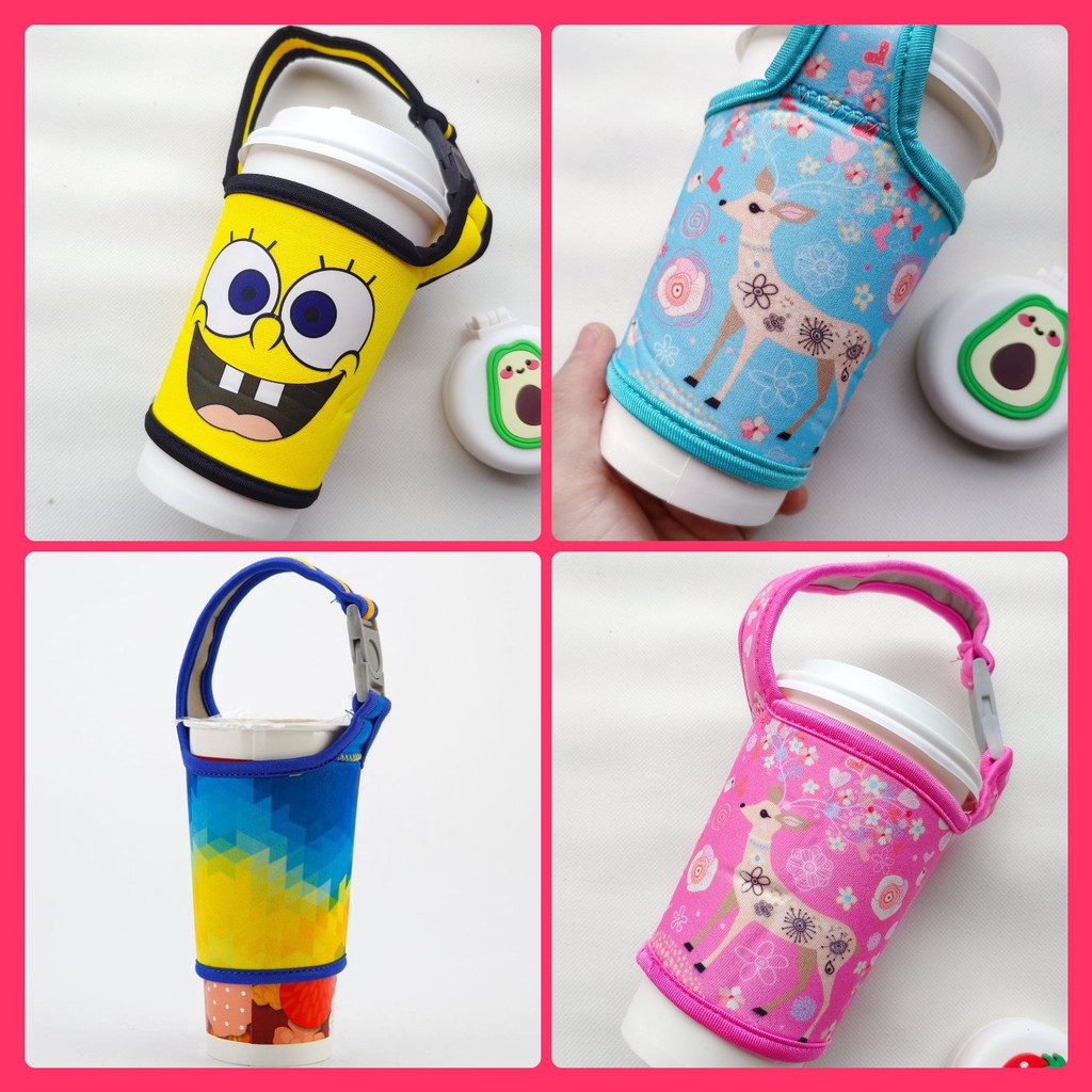 Túi đựng cốc Starbucks Tumbler không đáy xách tay tiện lợi, giỏ vải treo nước mang đi giá rẻ