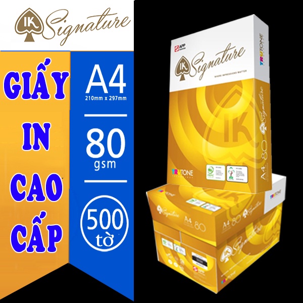 Giấy A4 IK Signature cao cấp - Định lượng 80gsm