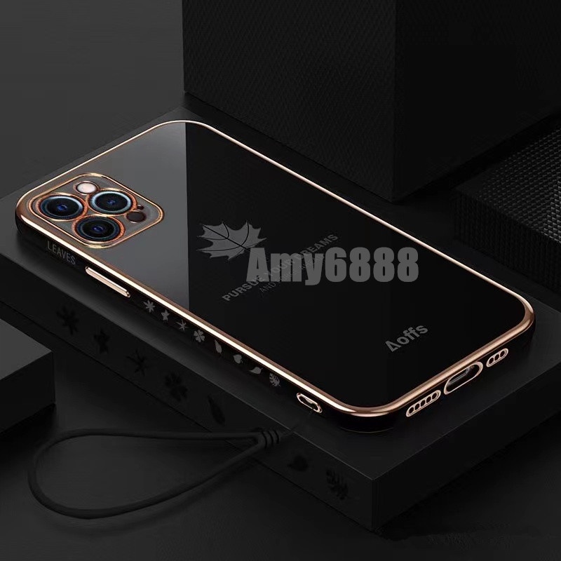 Ốp Điện Thoại TPU Silicon Mềm Mạ Viền Sang Trọng Có Dây Đeo Cho iPhone 14 Pro Max 14 Plus 13 Pro Max