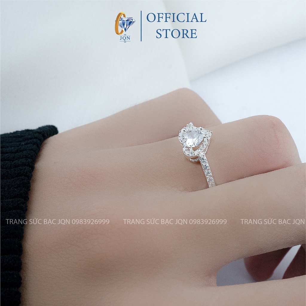 Nhẫn Bạc Nữ JQN N42 Mẫu Nhẫn Đính Đá Mặt Trái Tim