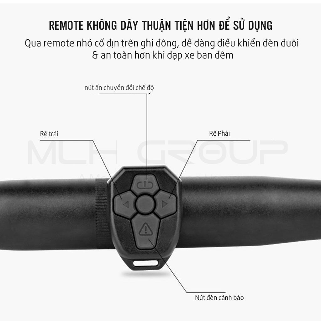 Đèn Hậu Siêu Sáng Cảnh Báo Sau Xe Đạp Sạc Điện Usb Chống Nước Nhiều Chế Độ Sáng Chất Liệu Bền Bỉ Cao Cấp MLH