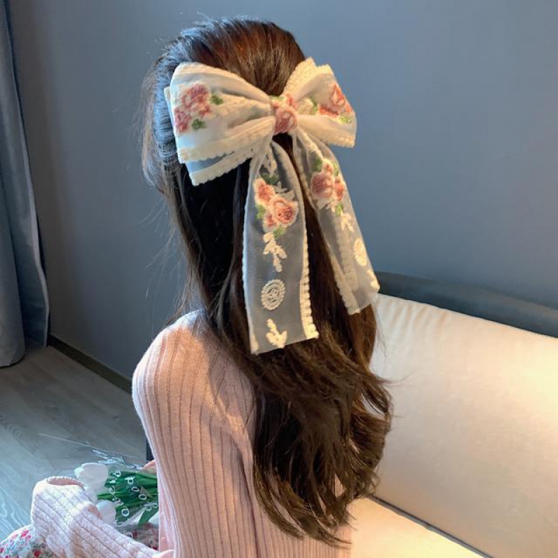 Korean Double-layer Bowknot Hairpin Female Fashion Small Flower Hair Accessories