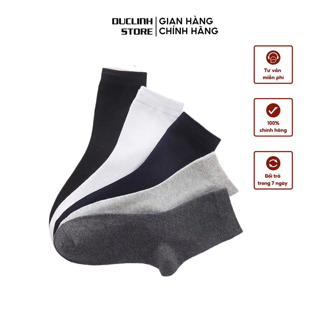 Tất Cổ Cao Nam Nữ Thể Thao Trắng Đen Dễ Phối Đồ Unisex Hàn Quốc Co Giãn Đức Linh EZB870