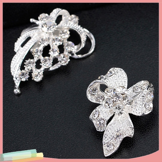 Bộ 12 Ghim Cài Áo Họa Tiết Hoa Và Bướm Đính Đá Nhân Tạo Thời Trang Cho Nữ