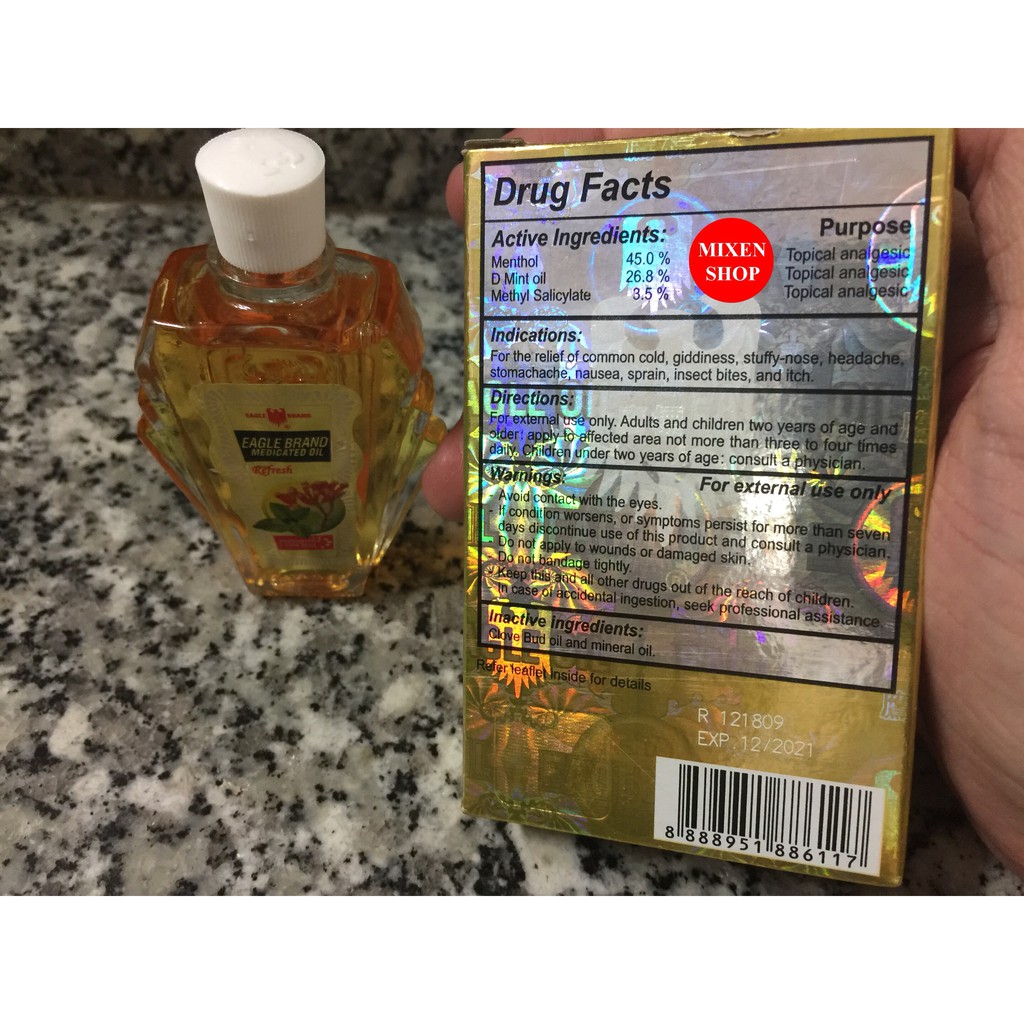 {Chính hãng - Ảnh thật} Dầu Gió Con Ó Vàng Eagle Brand Medicated Oil Refesh 24ml