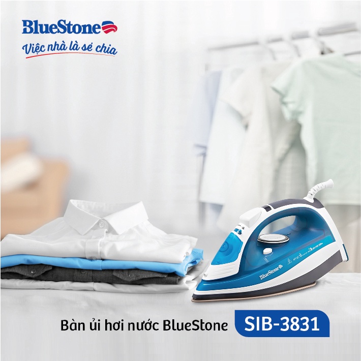 [Mã ELBLUEWL5 giảm 10% đơn 500K] BÀN ỦI HƠI NƯỚC BLUESTONE SIB-3831