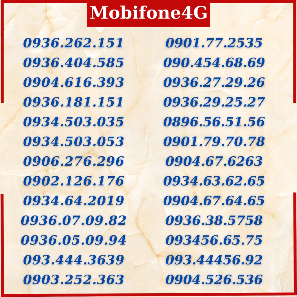 Sim 4G Mobifone trả trước gói cước C120 ưu đãi khủng, giá rẻ, số đẹp