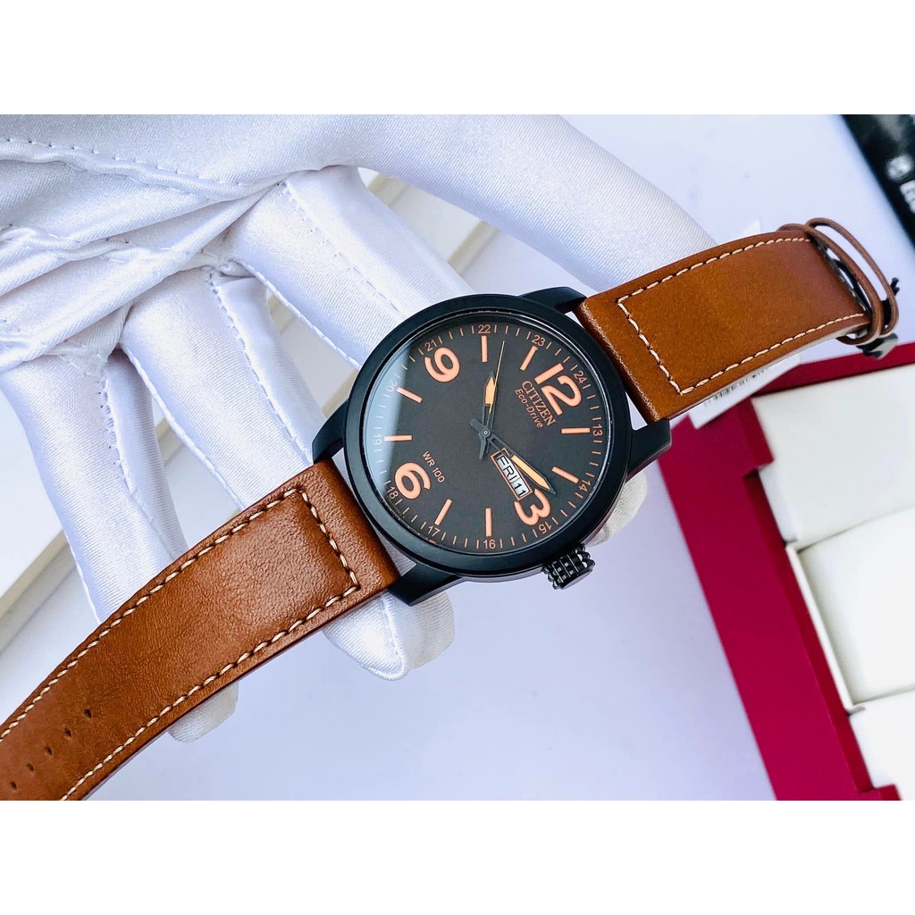 Đồng hồ nam Citizen BM8475-26E, kính cứng, máy ecodrive, 42mm dây da