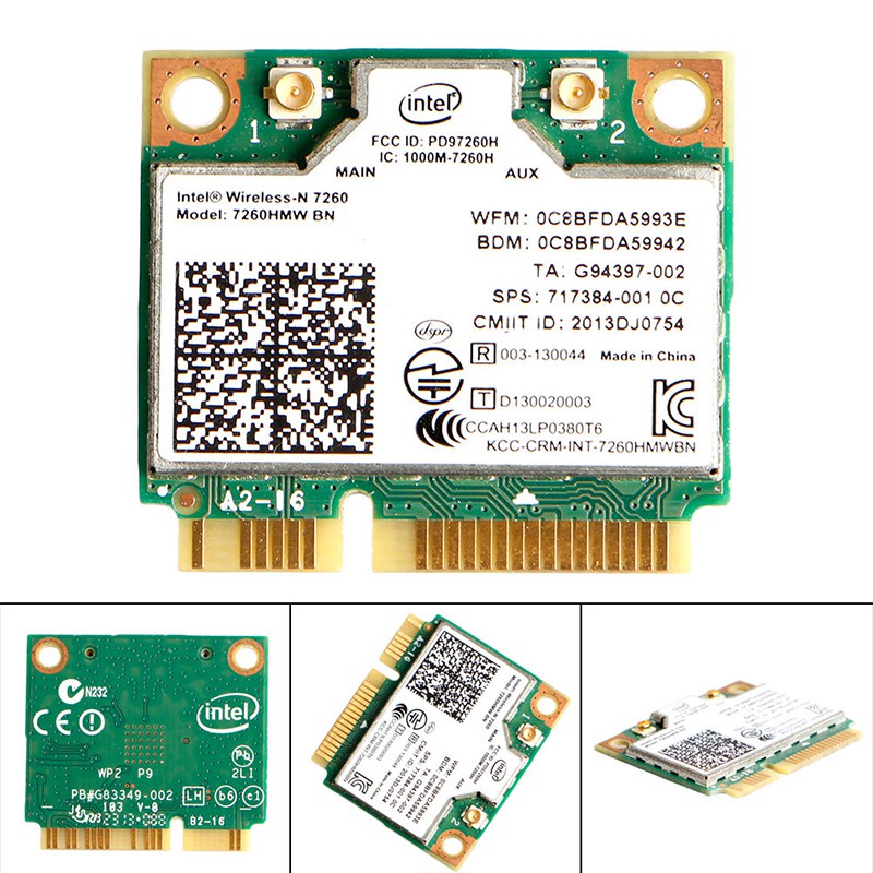 Card Wifi Intel Không Dây Intel 7260hmw Bn Mini Pcie Pci-Express Wlan