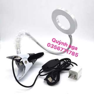 Đèn led mini 2 ánh sáng vàng trắng kẹp bàn