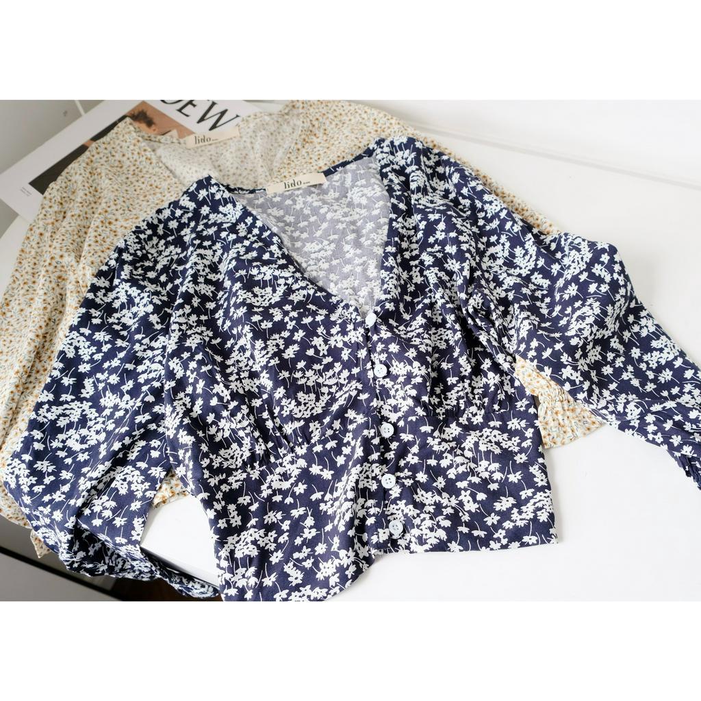 Áo Floral Croptop Hoa Nhí Kiểu Thời Trang