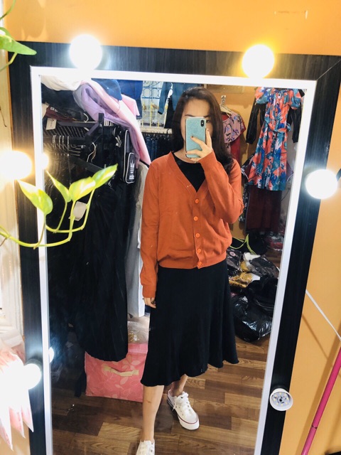 Áo khoác cardigan len nữ tay dài trơn nhiều màu-hàng xuất