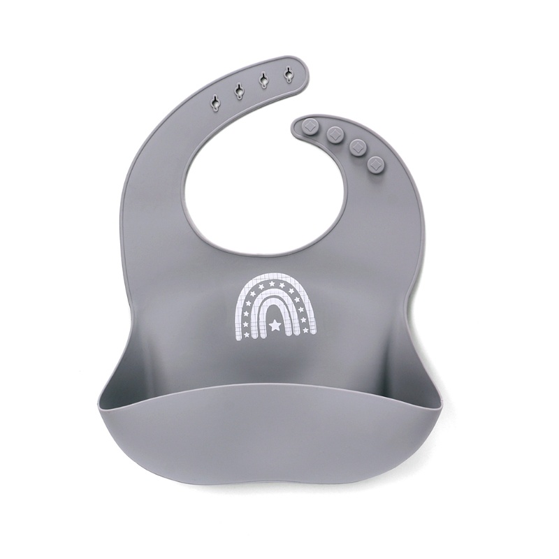 Yếm Ăn Silicone Cấp Thực Phẩm Không BPA Chống Nước Có Thể Điều Chỉnh Cho Bé Sơ Sinh