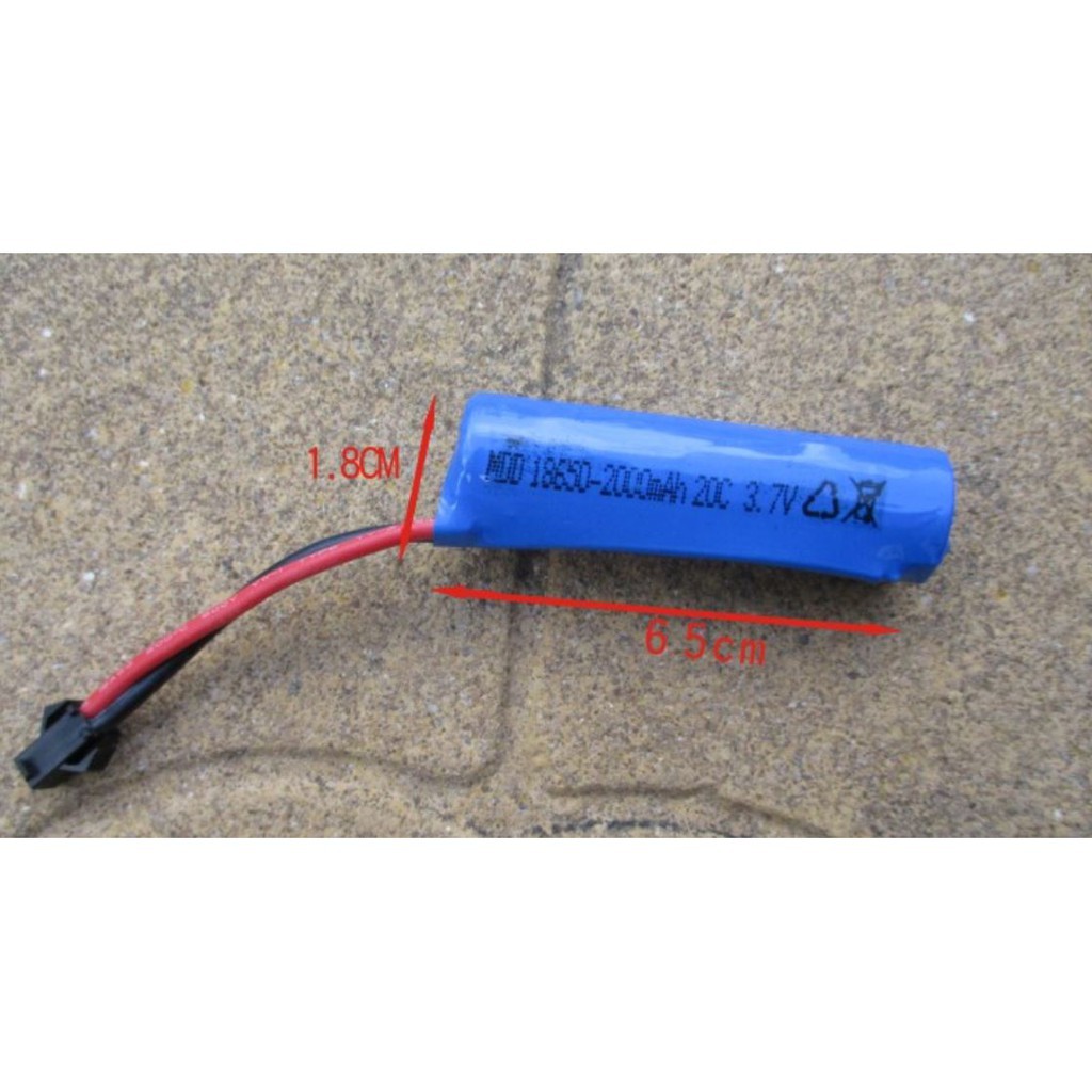 Xuongpinoto Pin sạc 3.7v 2000mah hình trụ chân càng cua đen SM dùng cho máy bay điều khiển từ xa cỡ trung và cỡ lớn NEW