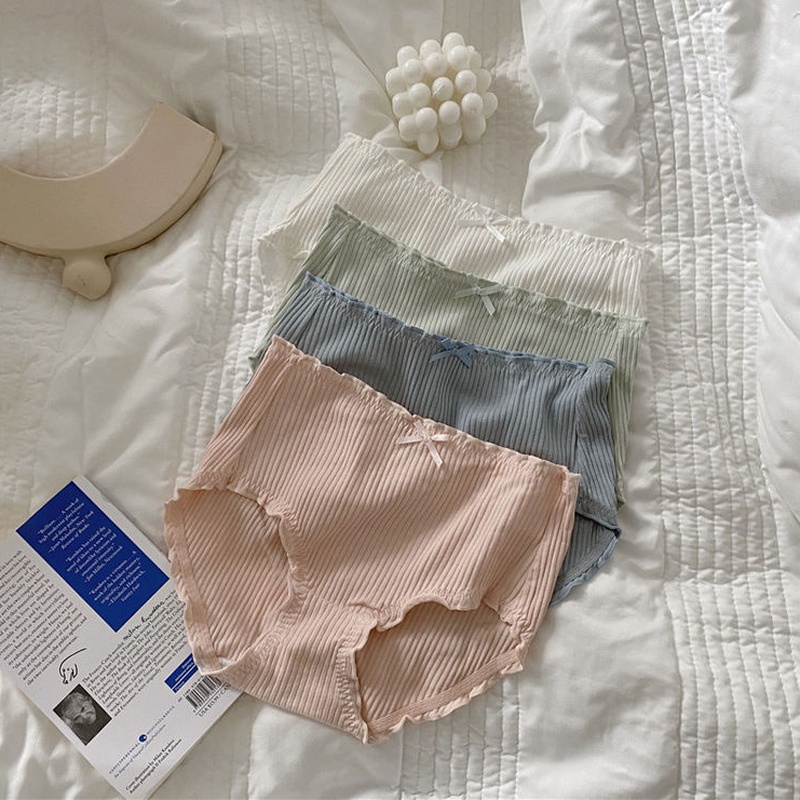 Quần Lót cotton Lưng Vừa Không Đường May Kháng Khuẩn Thoải Mái Cho Nữ