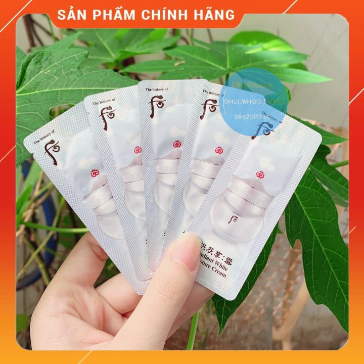 Gói kem dưỡng trắng thâm nám whoo Radiant White Moisture Cream 1ml