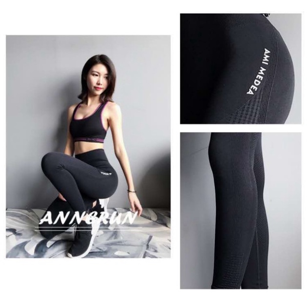 Quần tập gym yoga dáng dài ami cạp cao gen bụng nâng mông [MEOW Corset]