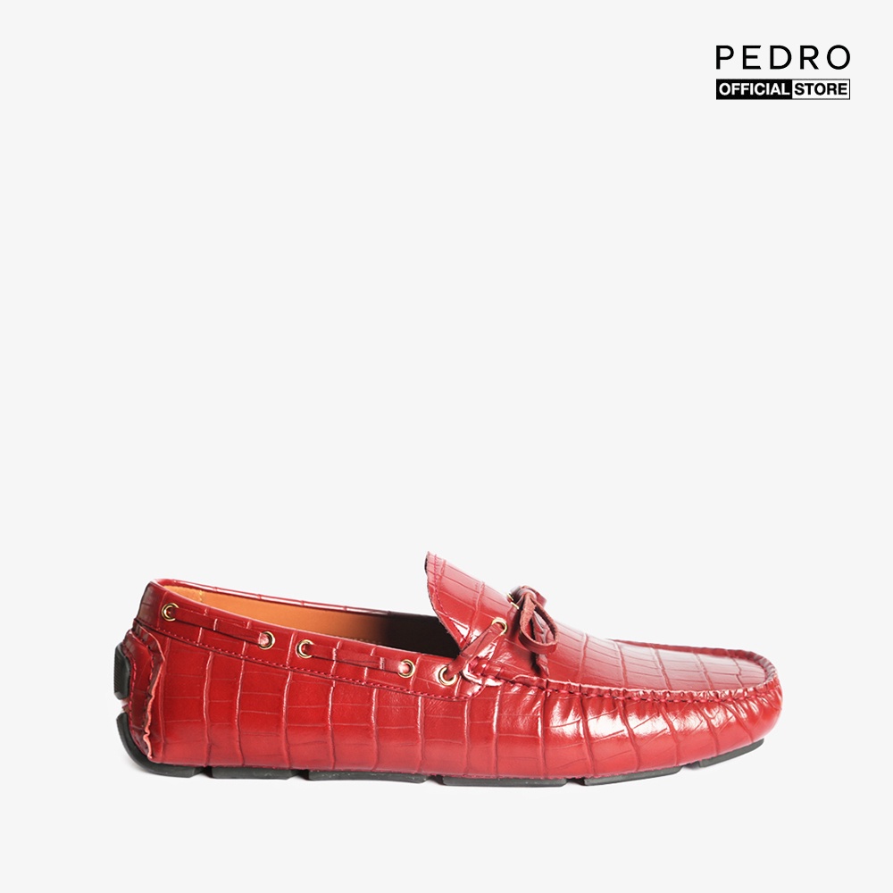 PEDRO - Giày lười nam Croc Effect Bow PM1-65980215-16