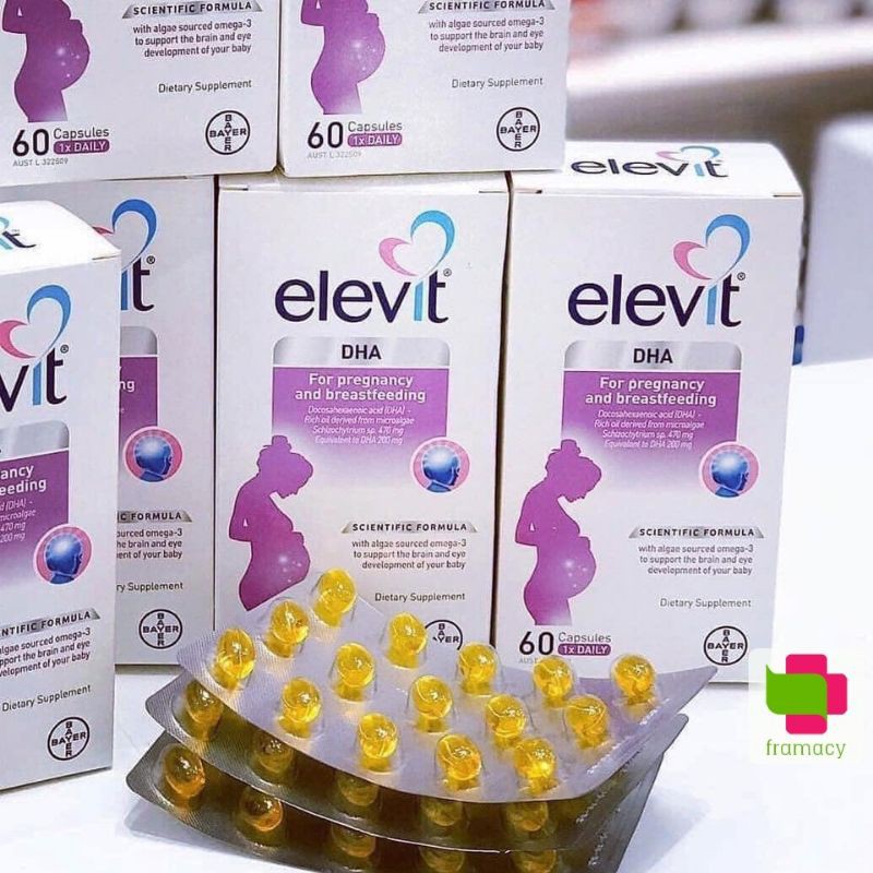 Vitamin tổng hợp Elevit bú Breastfeeding/DHA, Úc (60v) cho phụ nữ sau sinh