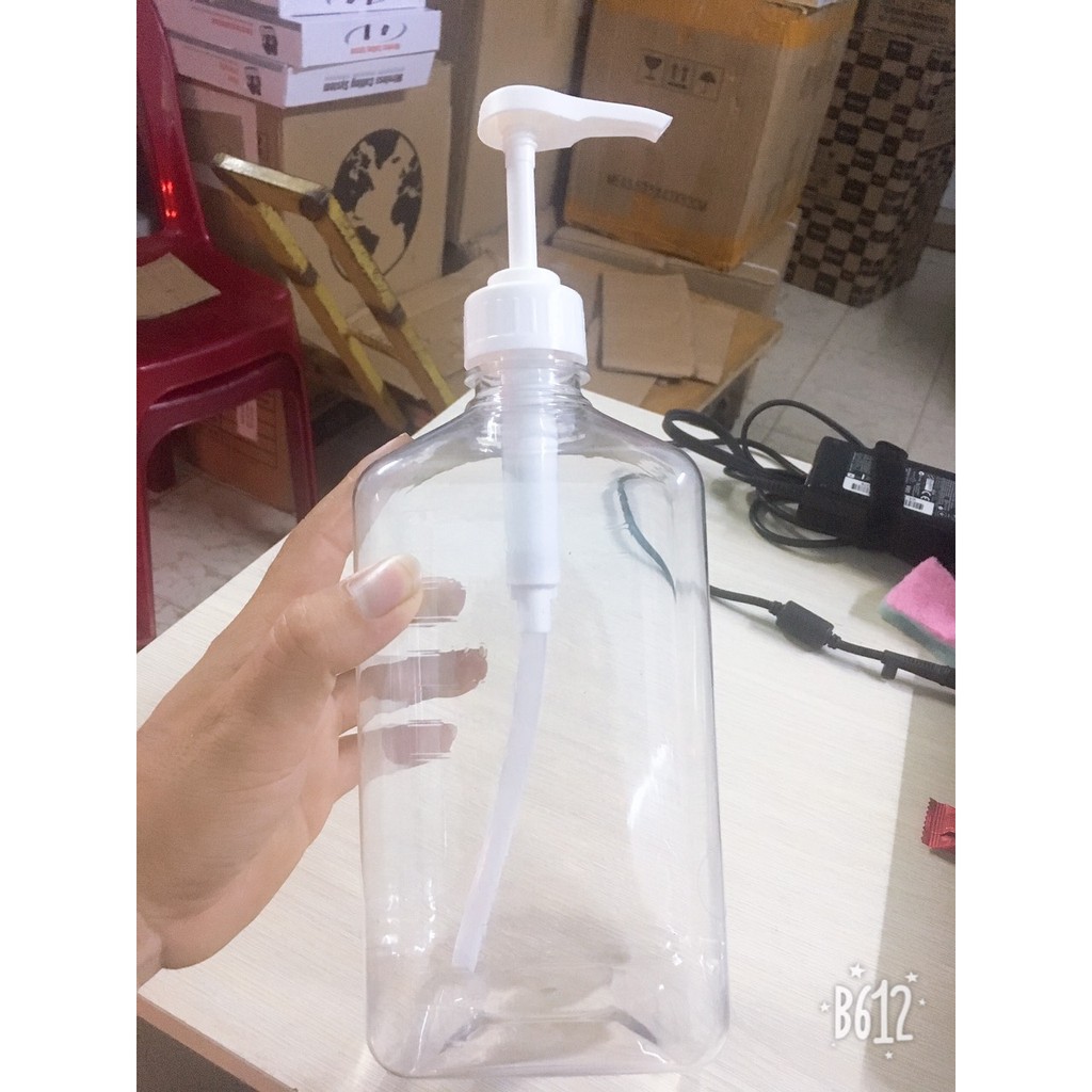 Bình Bơm Siro Có Vòi Pump 1600ml Nhựa