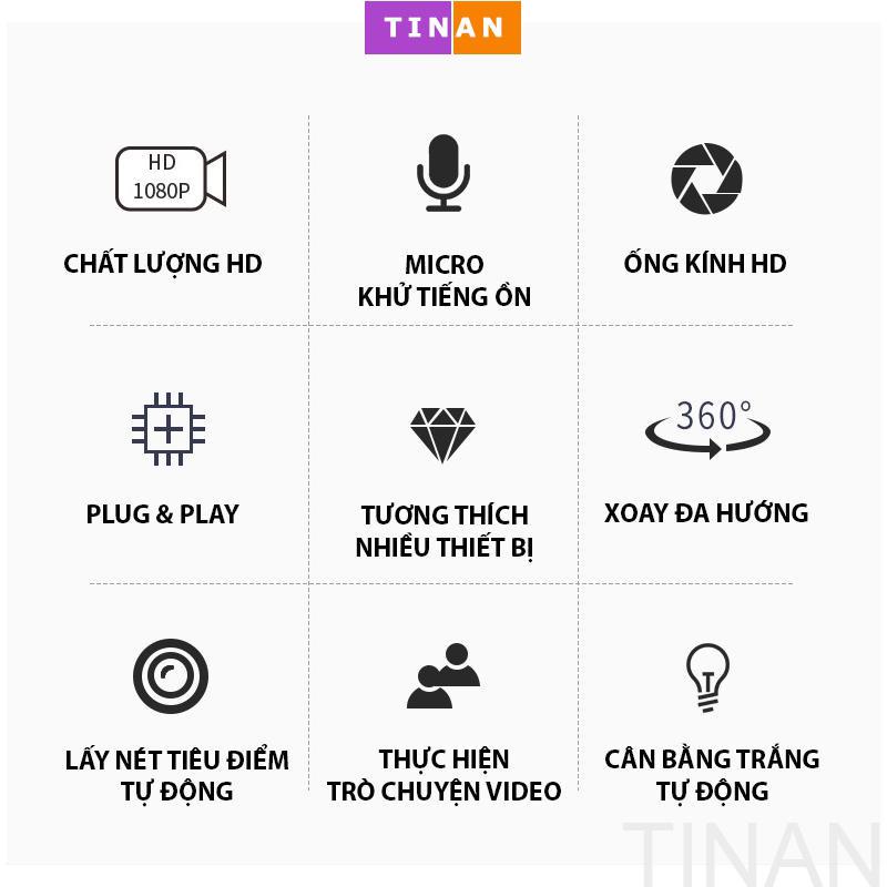 Webcam TA88 1080P Có Tích Hợp Micro, Sử Dụng Để Gọi, Dạy Học Trực Tuyến, Hội Nghị