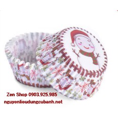 Cup giấy, chén giấy mềm lót khay làm Cupcake, Muffin -Mẫu Noel