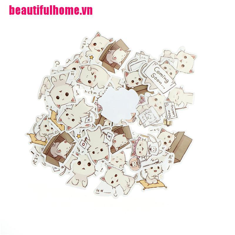 Set 45 Miếng Dán Hình Mèo Dễ Thương Trang Trí Lưu Niệm
