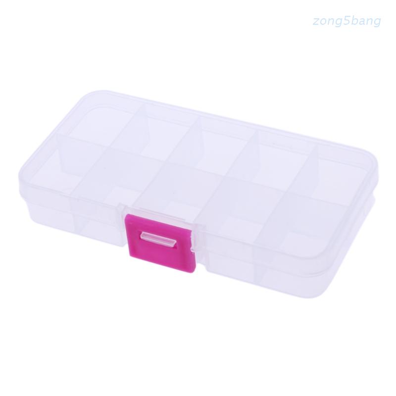 Hộp Nhựa Trong Suốt 10 Ngăn Đựng Đồ Trang Sức Tiện Dụng