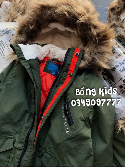 Áo Parka Bé Trai Xanh Rêu Perry Ellis 12-14kg