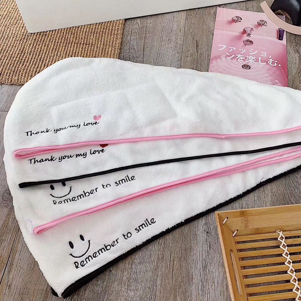 [Thánh phòng tắm] Khăn quấn tóc, ủ tóc sấy khô Style Korea.